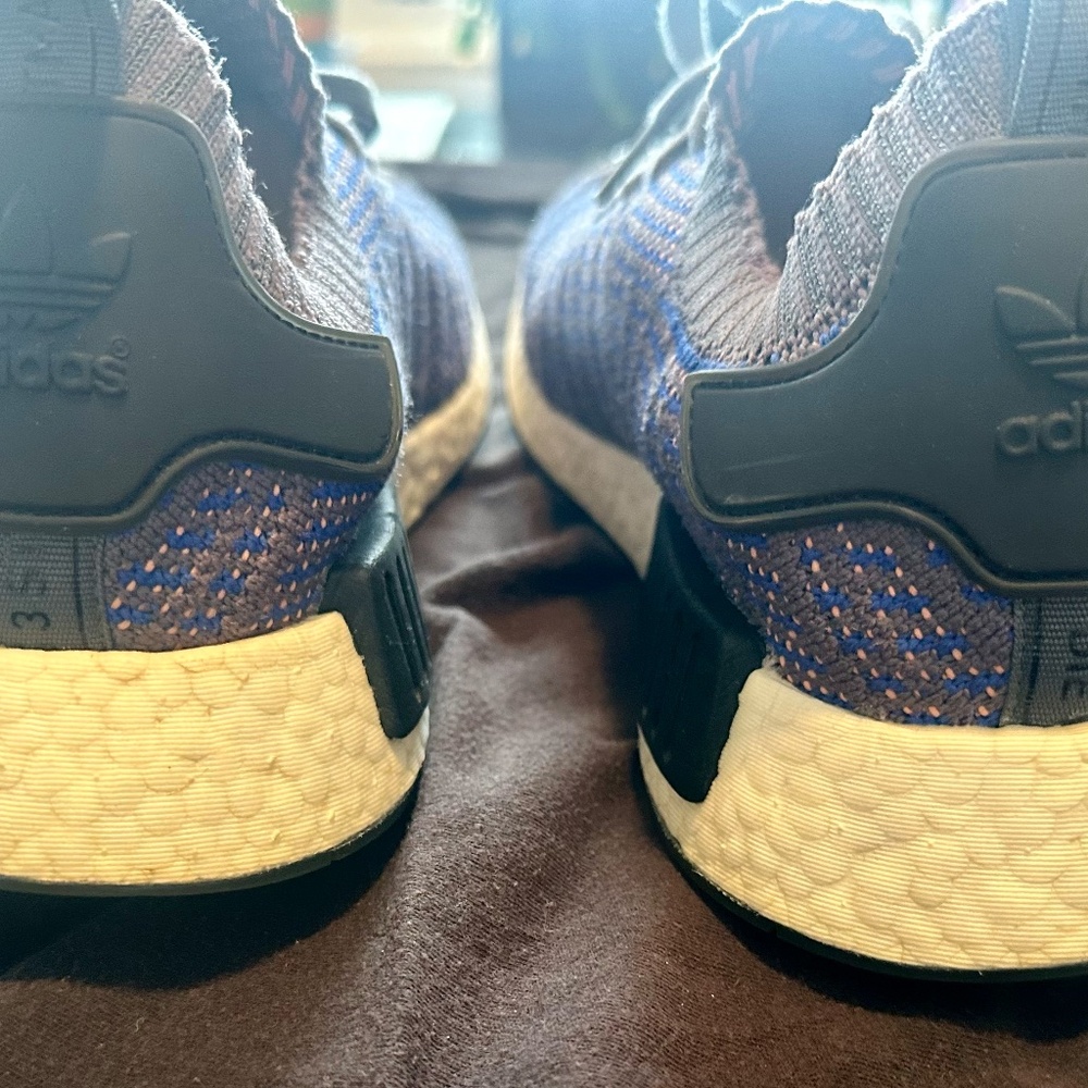 Adidas NMD_R1 STLT Primeknit, Hi-Res Blue" colorway. Mens size 13. - Picture 3 of 7